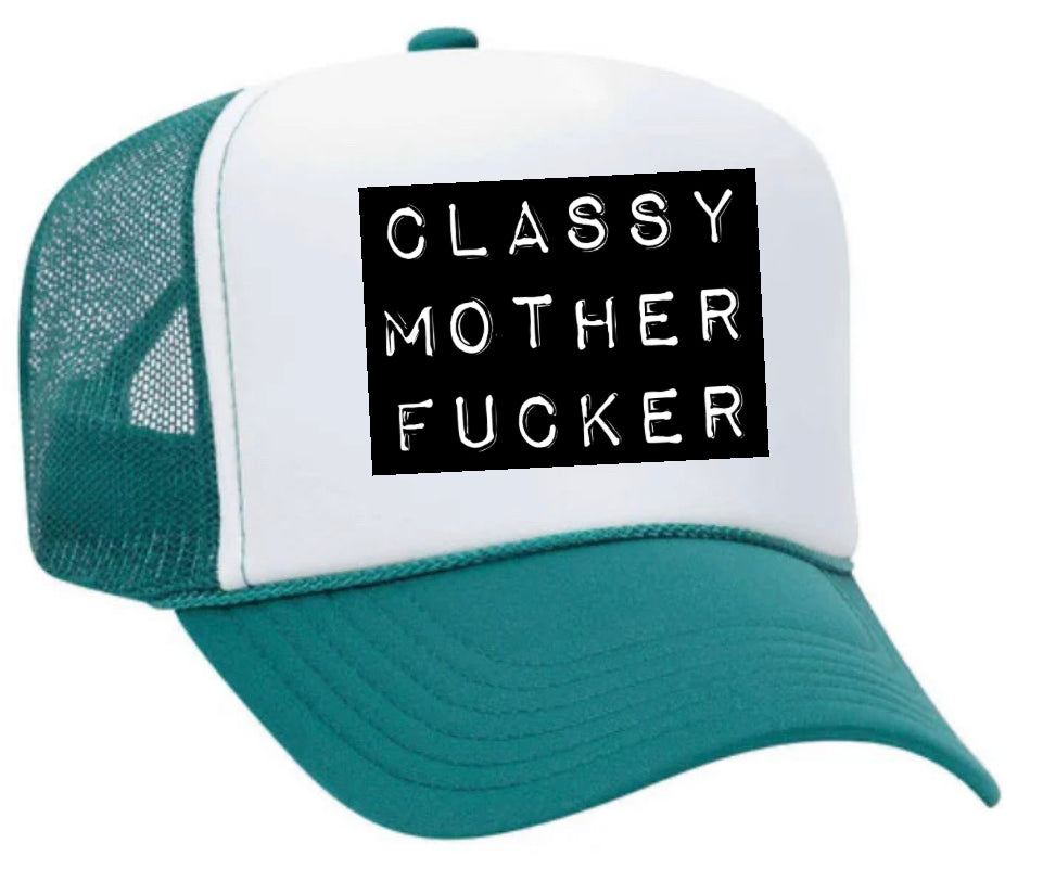 Classy Mother Fucker Block Trucker Hat