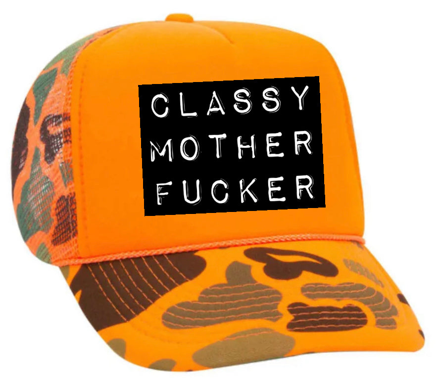 Classy Mother Fucker Block Trucker Hat