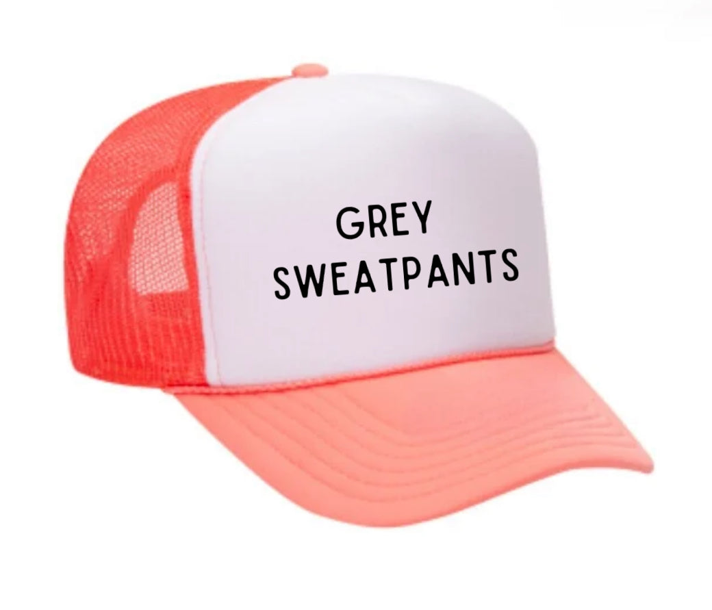 Grey Sweatpants Trucker Hat