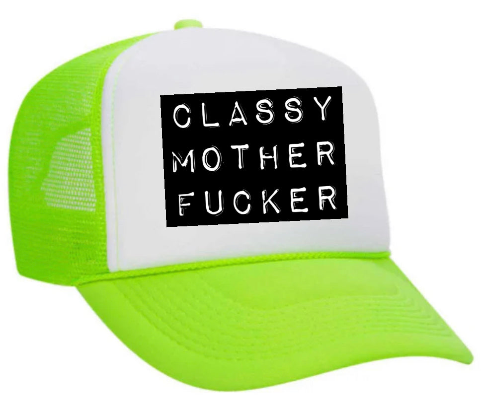 Classy Mother Fucker Block Trucker Hat