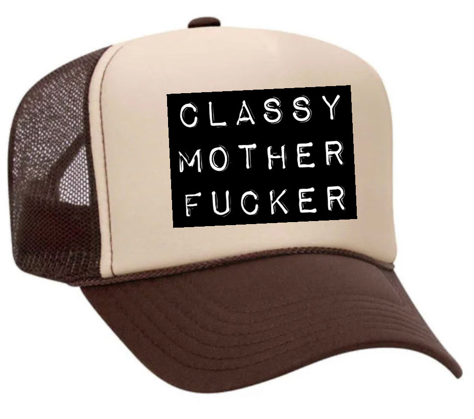 Classy Mother Fucker Block Trucker Hat