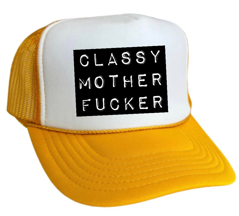 Classy Mother Fucker Block Trucker Hat