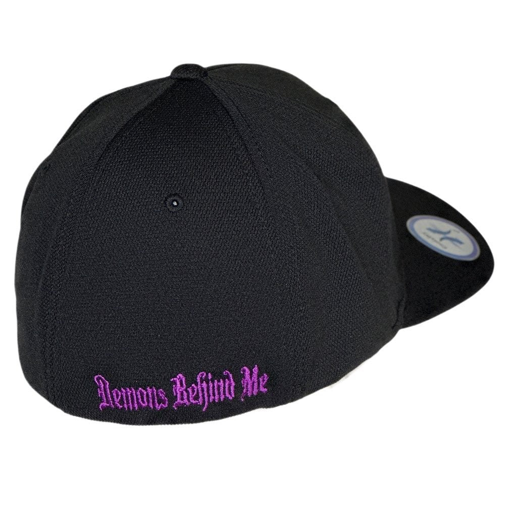 Flexfit "Never Fade" Black Hat - Purple Circle Skull