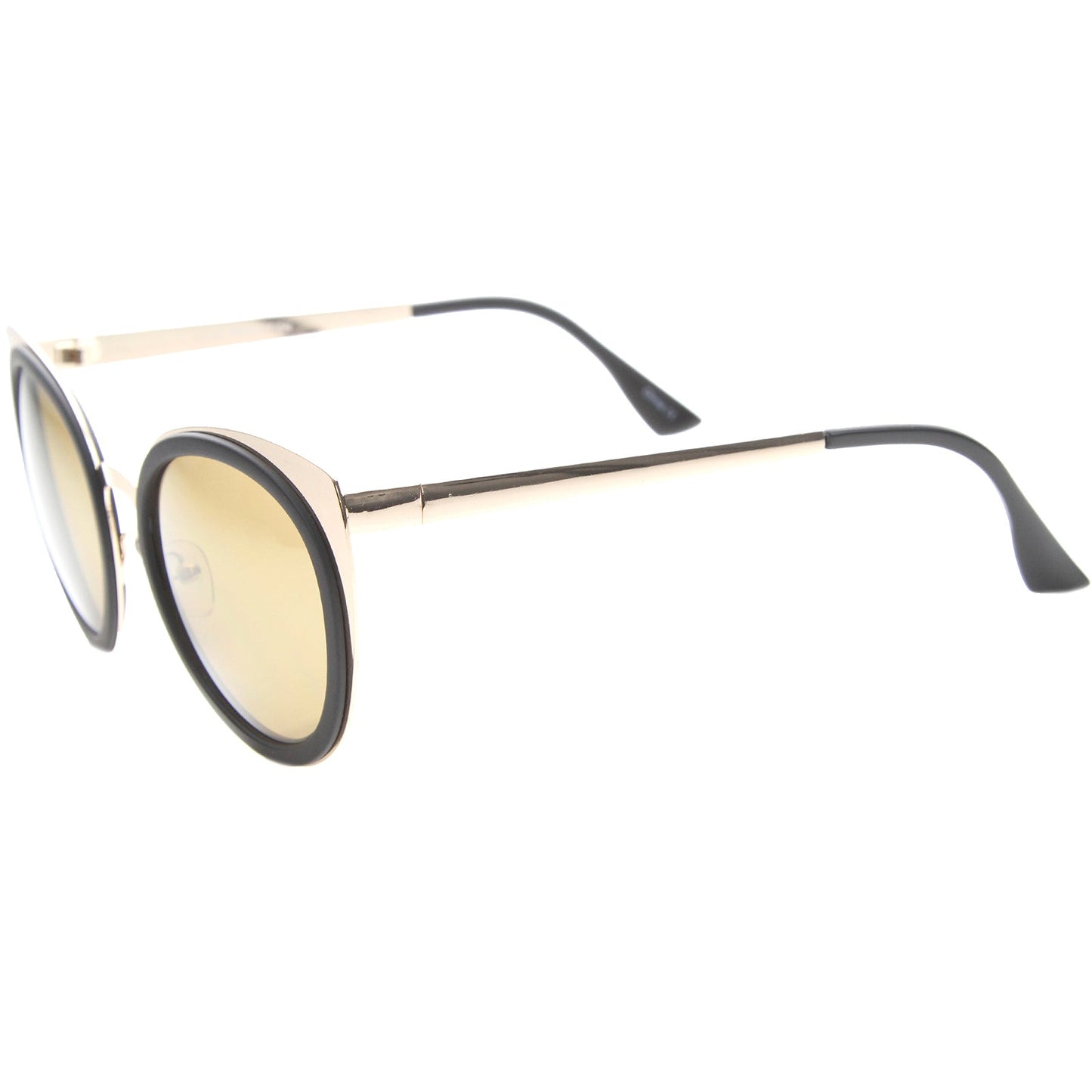 Reinforced Two-Toned Mirrored Lens Cat Eye Sunglasses A106