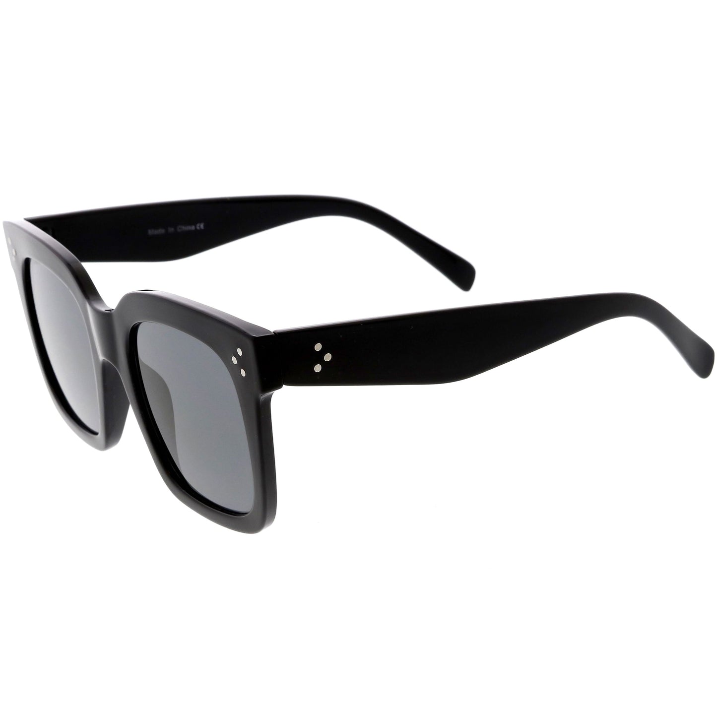 Bold Oversize Square Horned Rim Flat Lens Sunglasses A252