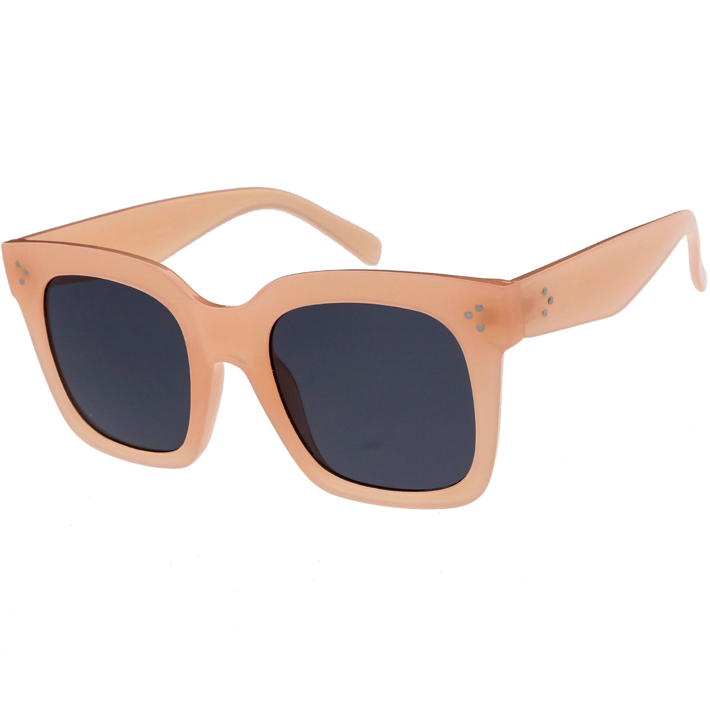 Bold Oversize Square Horned Rim Flat Lens Sunglasses A252