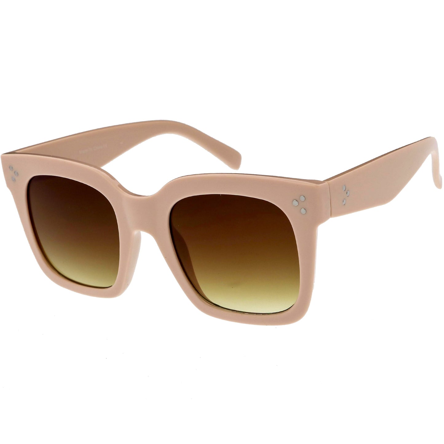 Bold Oversize Square Horned Rim Flat Lens Sunglasses A252