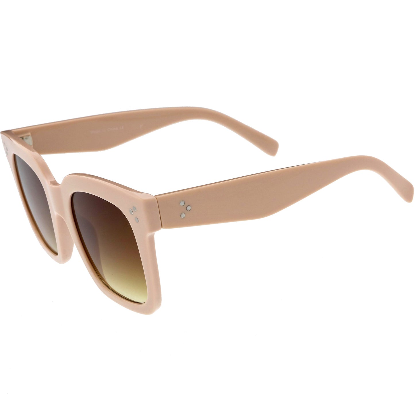 Bold Oversize Square Horned Rim Flat Lens Sunglasses A252