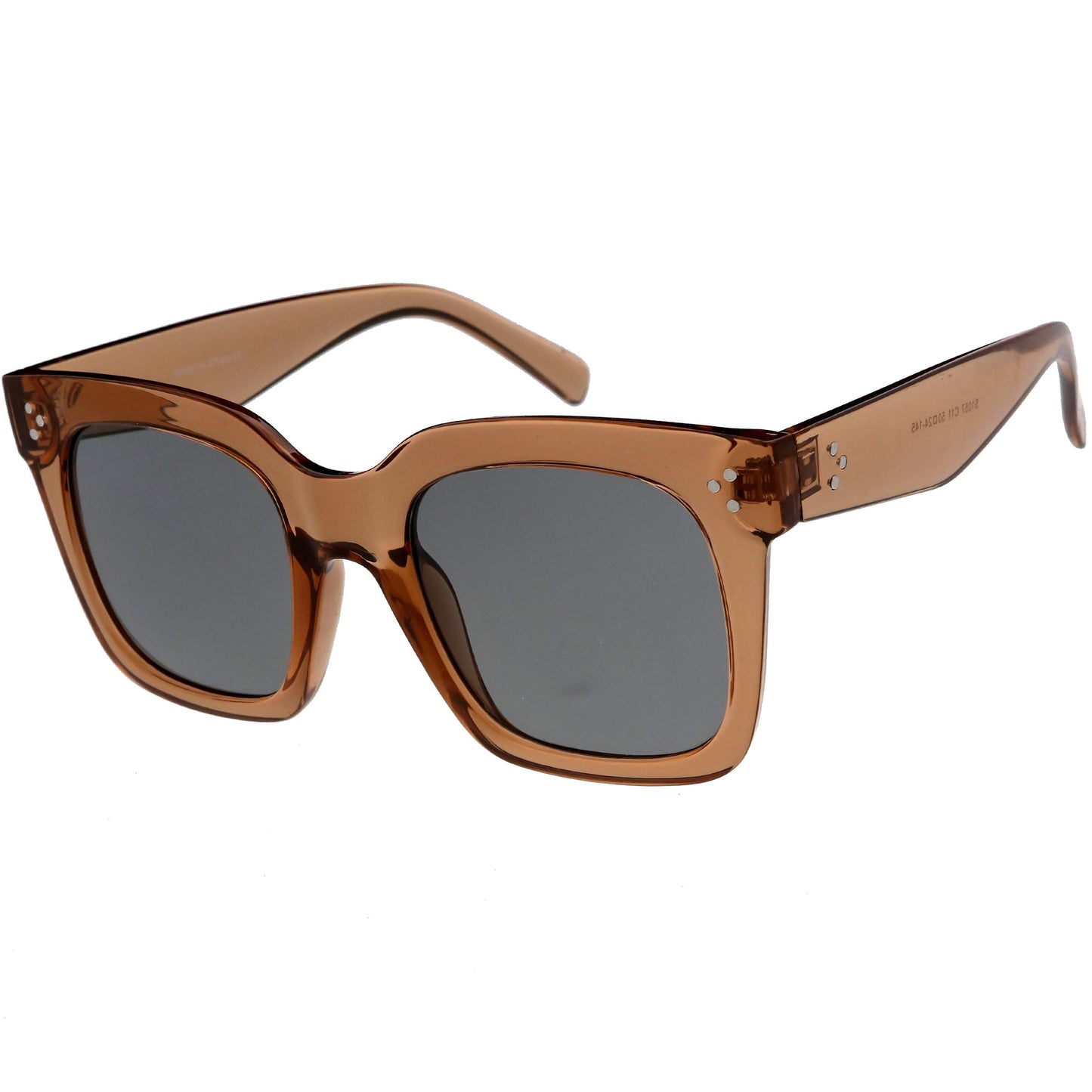 Bold Oversize Square Horned Rim Flat Lens Sunglasses A252