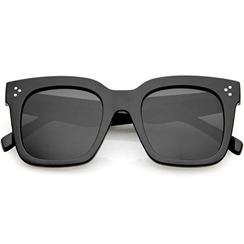 Bold Oversize Square Horned Rim Flat Lens Sunglasses A252