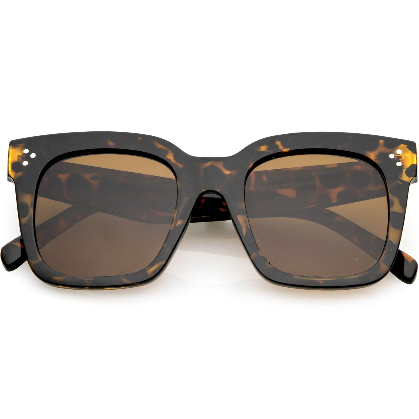 Bold Oversize Square Horned Rim Flat Lens Sunglasses A252