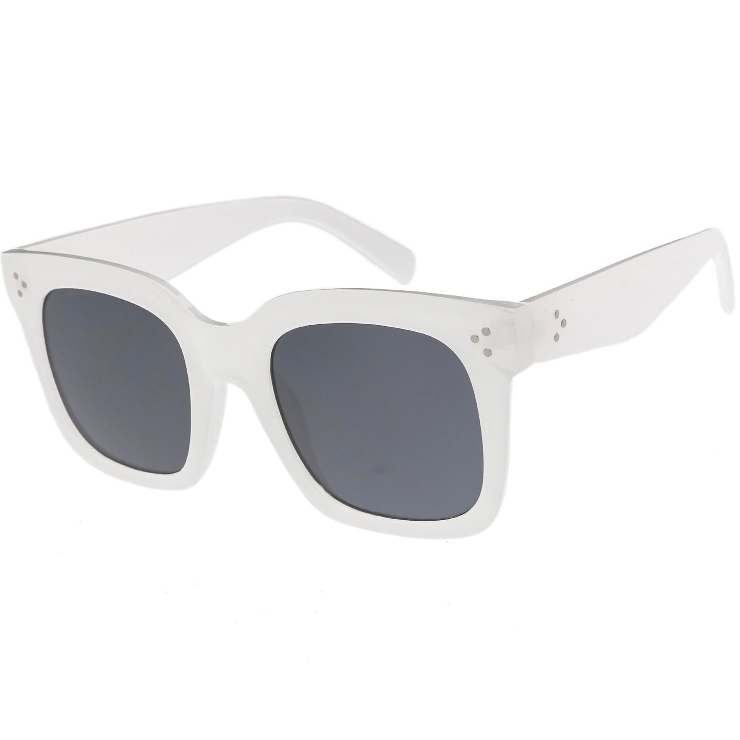 Bold Oversize Square Horned Rim Flat Lens Sunglasses A252