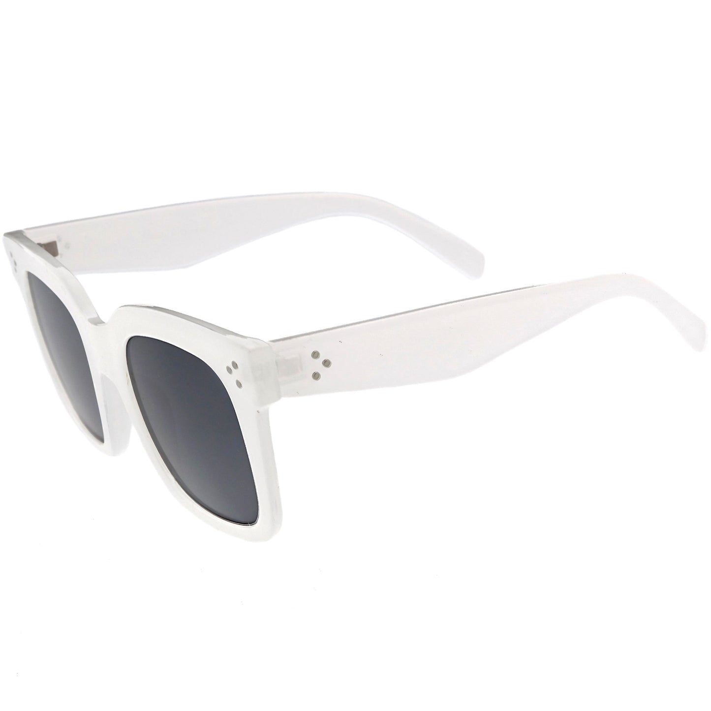 Bold Oversize Square Horned Rim Flat Lens Sunglasses A252