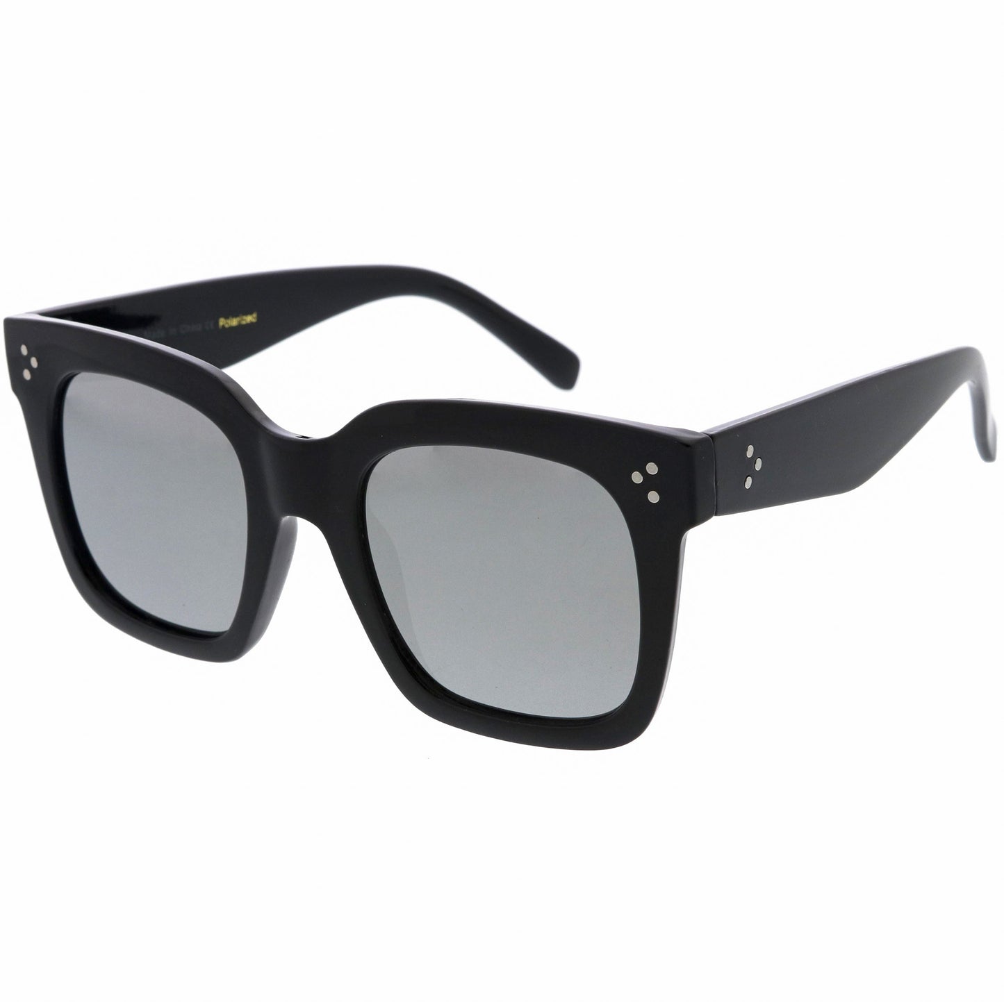 Bold Oversize Square Horned Rim Flat Lens Sunglasses A252