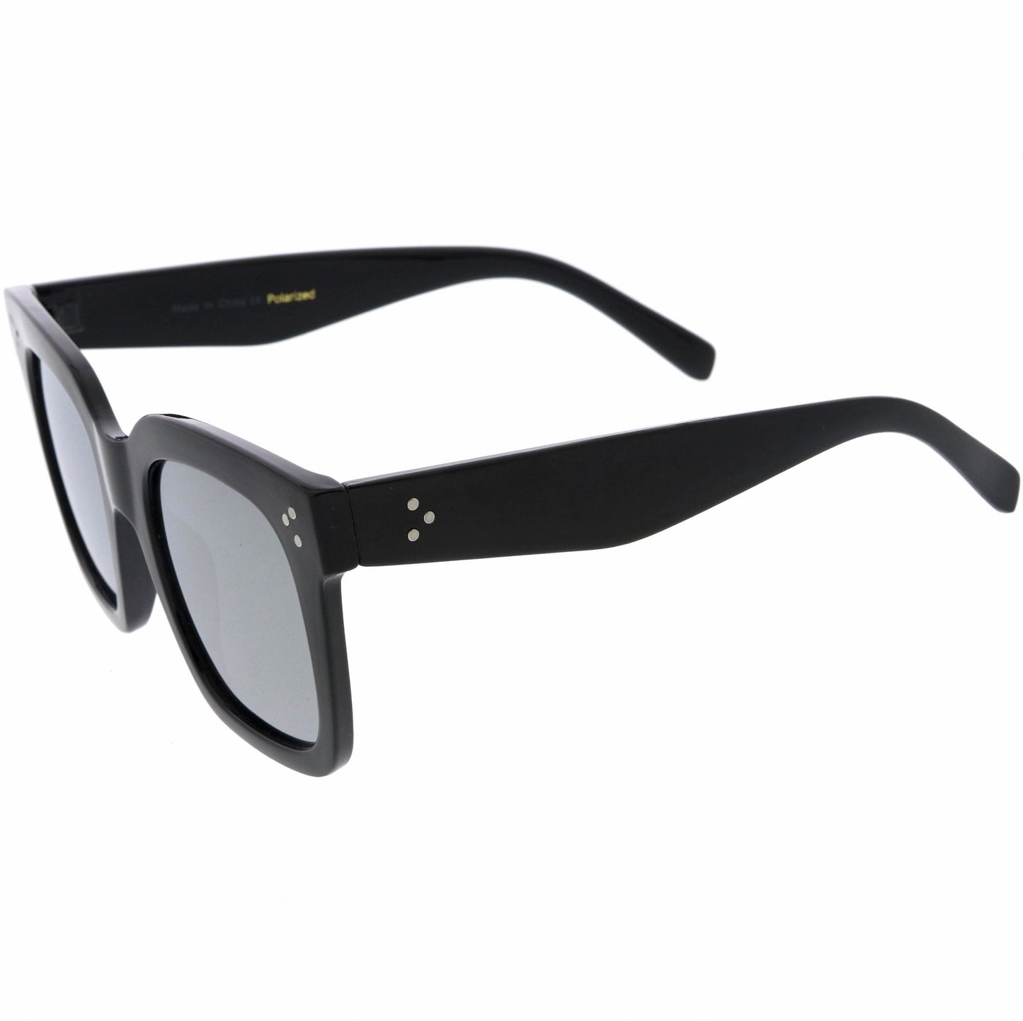 Bold Oversize Square Horned Rim Flat Lens Sunglasses A252