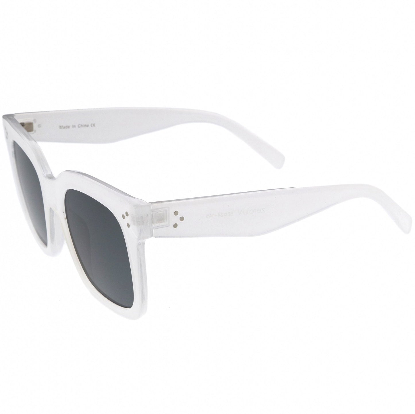 Bold Oversize Square Horned Rim Flat Lens Sunglasses A252