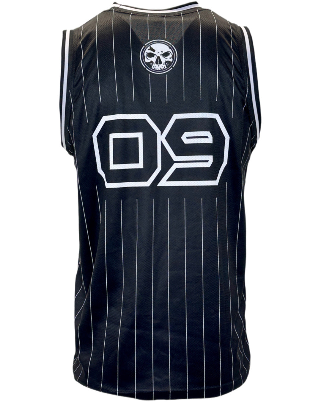 Men's Black "09" Jersey - White Pinstripes