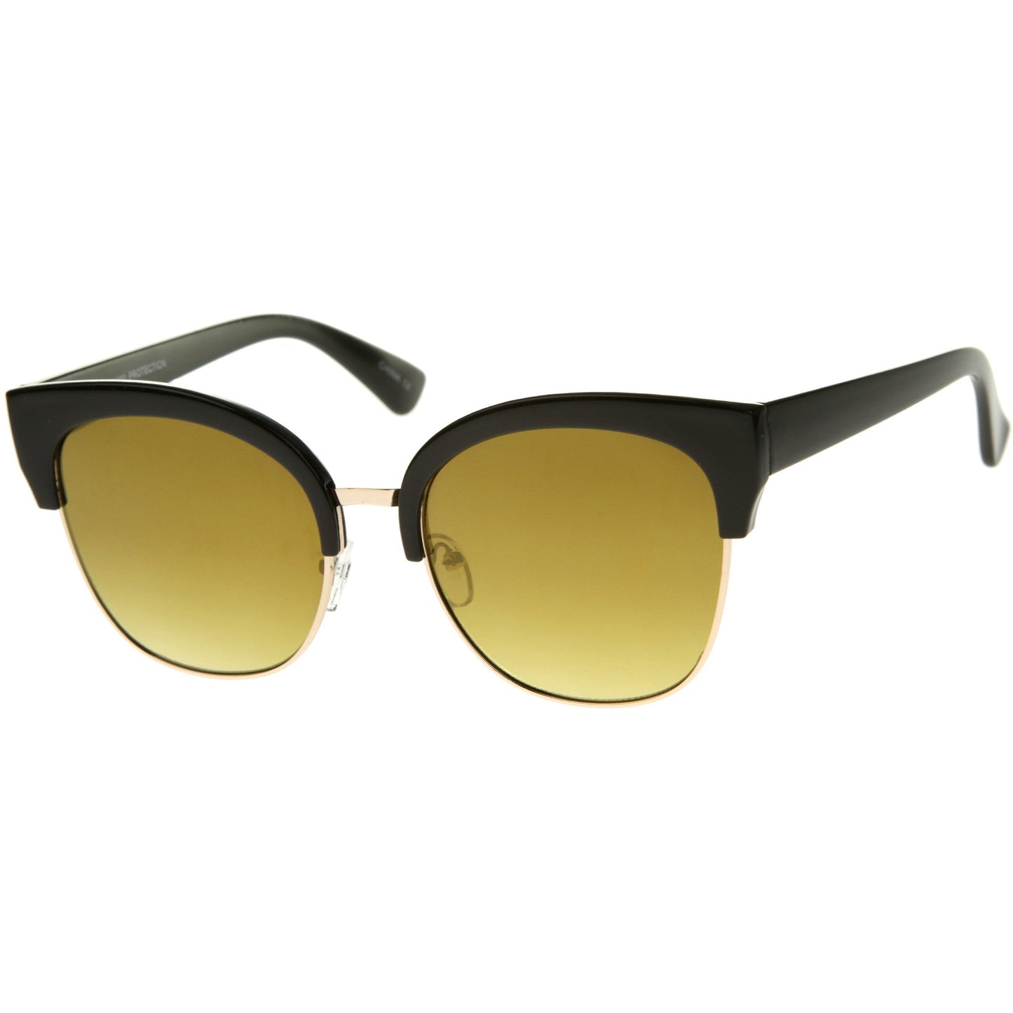 Modern Mirrored Flat Lens Cat Eye Half Frame Sunglasses A325