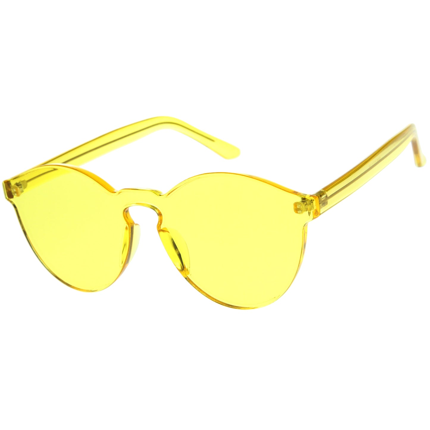 Rimless Monoblock Cut PC Color Lens Rimless Sunglasses A368