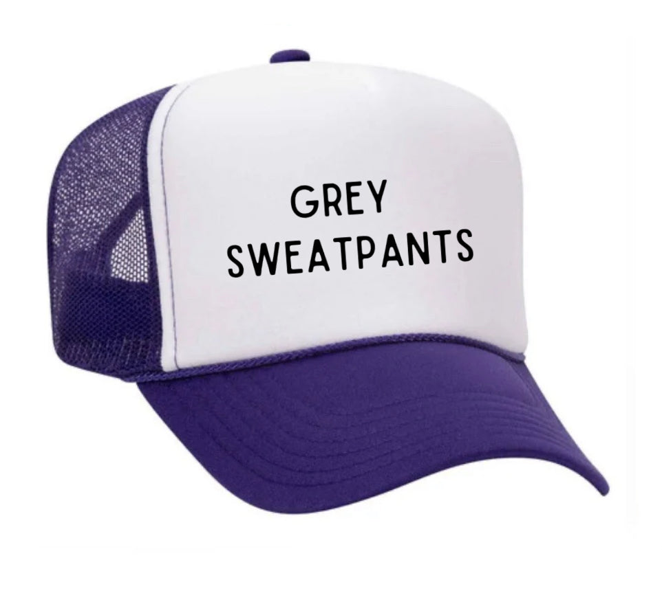 Grey Sweatpants Trucker Hat