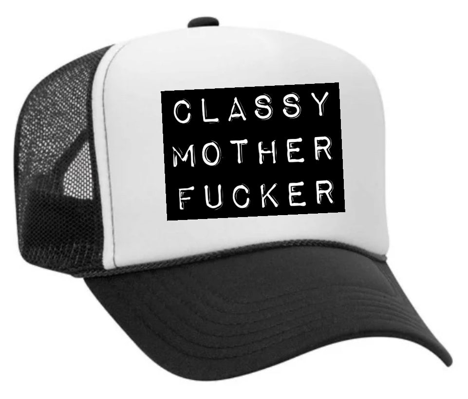 Classy Mother Fucker Block Trucker Hat