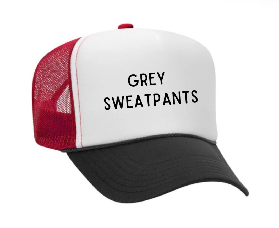 Grey Sweatpants Trucker Hat