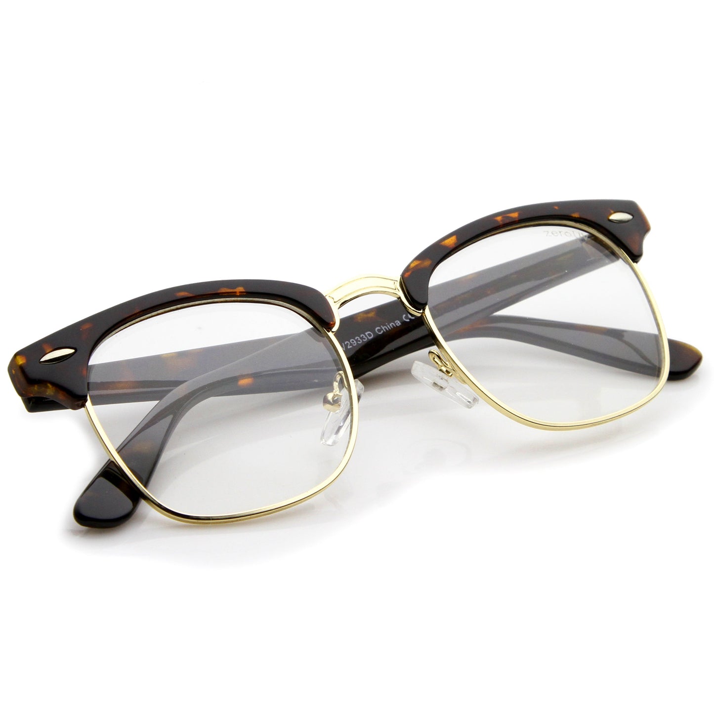 Vintage Inspired Classic Horned Rim Half Frame Clear Lens Glasses 2933