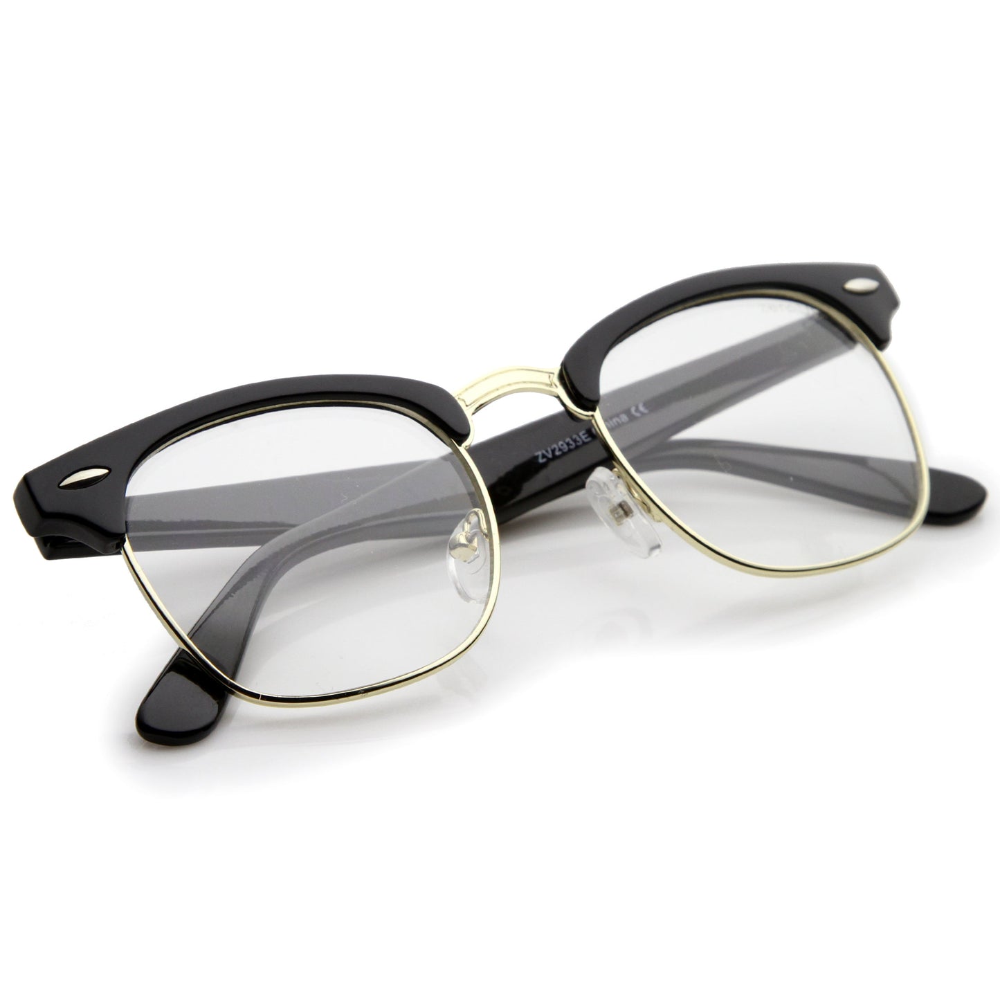 Vintage Inspired Classic Horned Rim Half Frame Clear Lens Glasses 2933