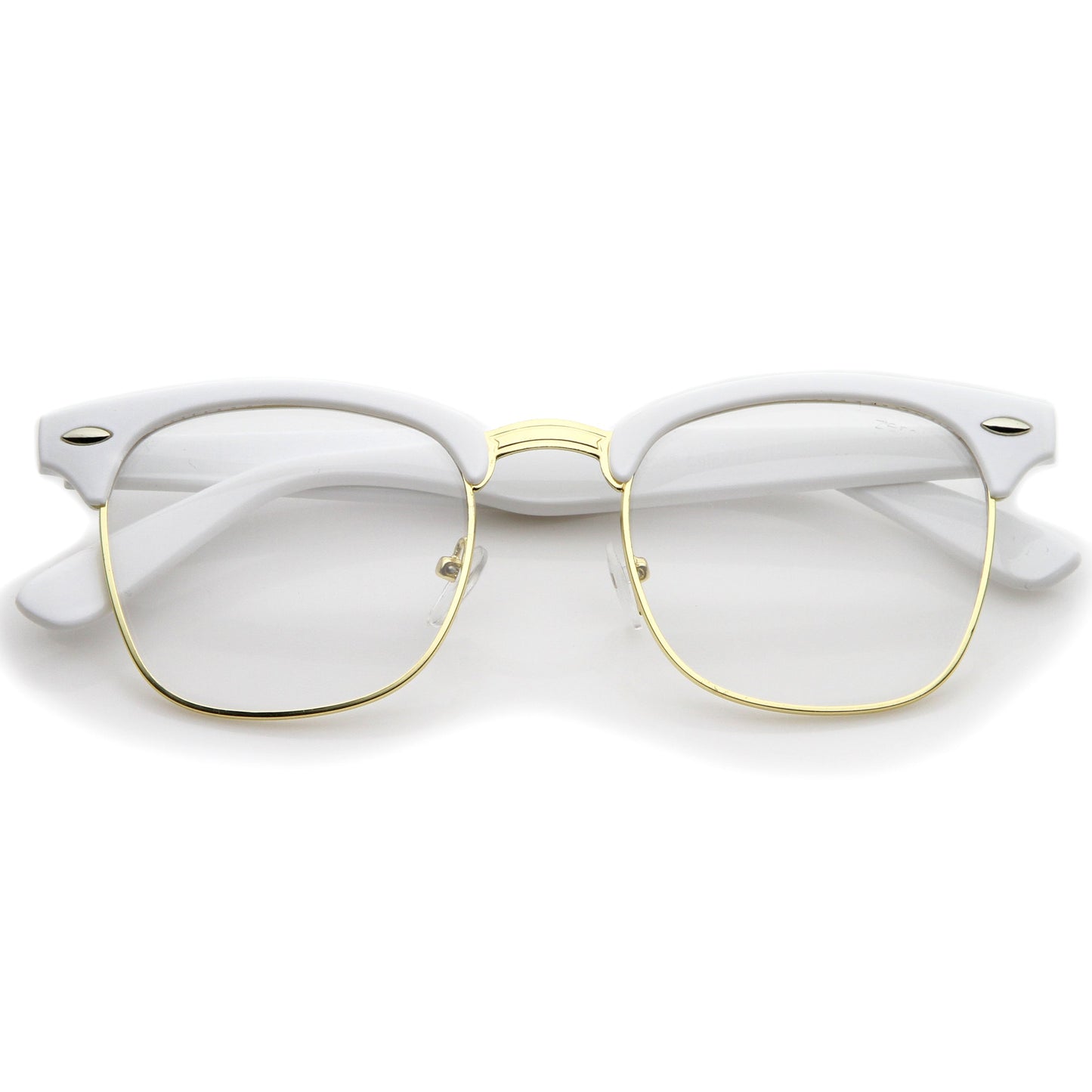 Vintage Inspired Classic Horned Rim Half Frame Clear Lens Glasses 2933