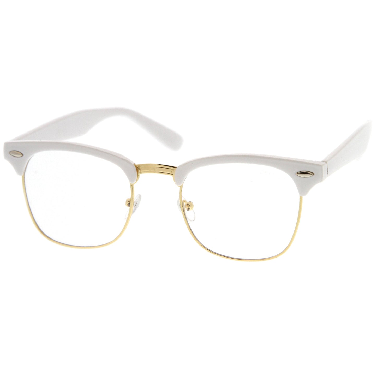 Vintage Inspired Classic Horned Rim Half Frame Clear Lens Glasses 2933