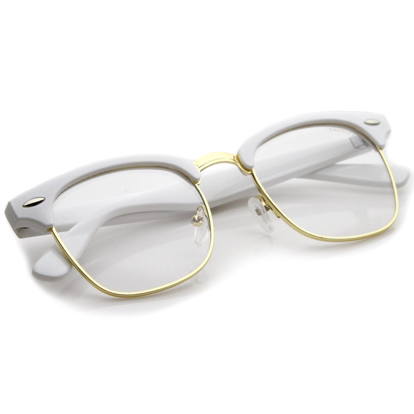 Vintage Inspired Classic Horned Rim Half Frame Clear Lens Glasses 2933