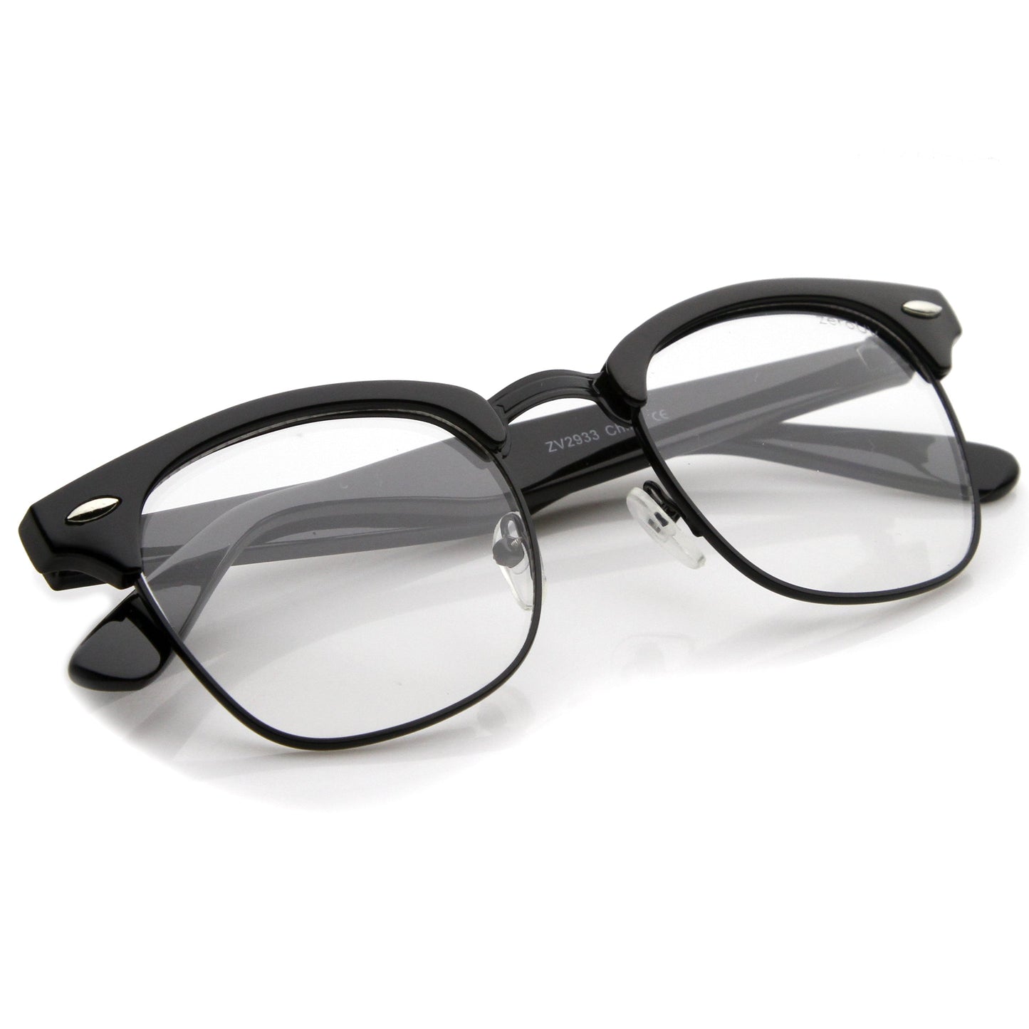 Vintage Inspired Classic Horned Rim Half Frame Clear Lens Glasses 2933