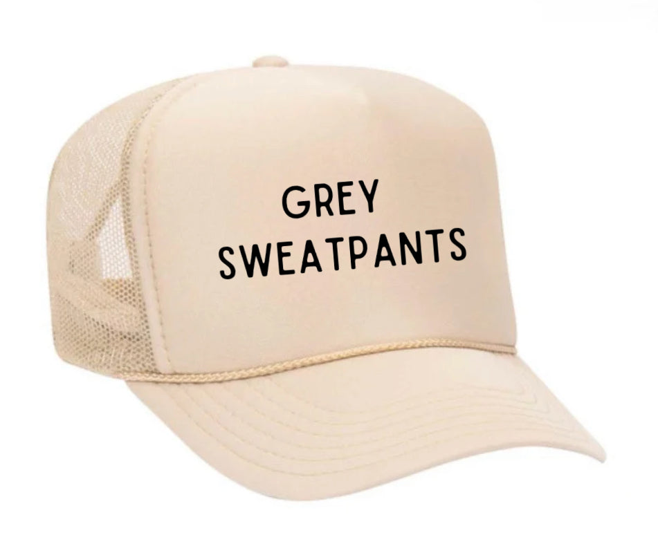 Grey Sweatpants Trucker Hat