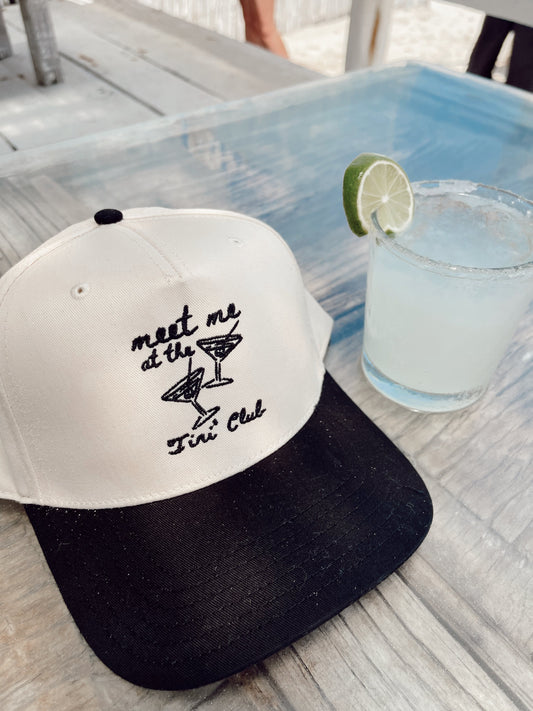 Meet Me at the Tini' Club - Black Vintage Trucker Hat