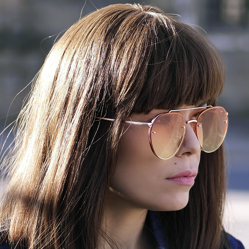 Retro Modern Gradient Flat Lens Aviator Sunglasses A824