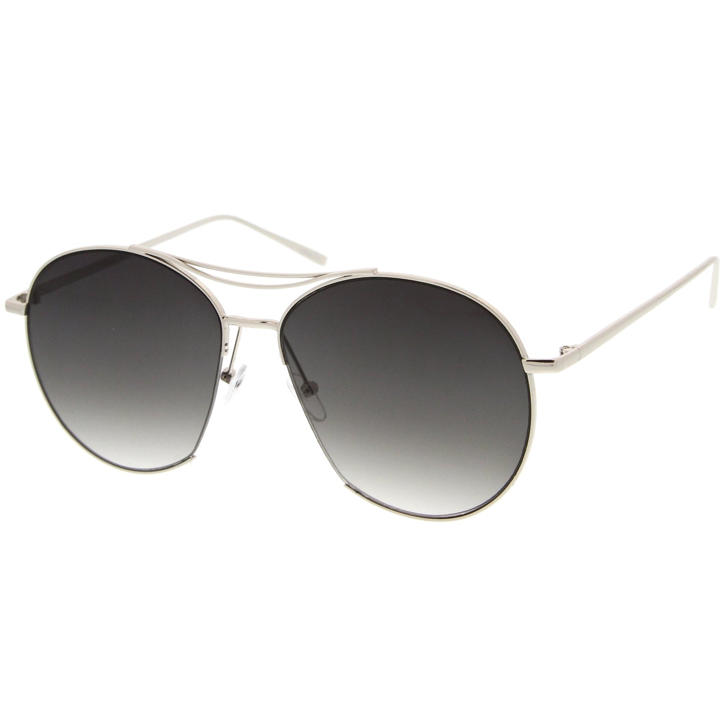 Oversize Thin Metal Flat Gradient Flat Lens Sunglasses A845