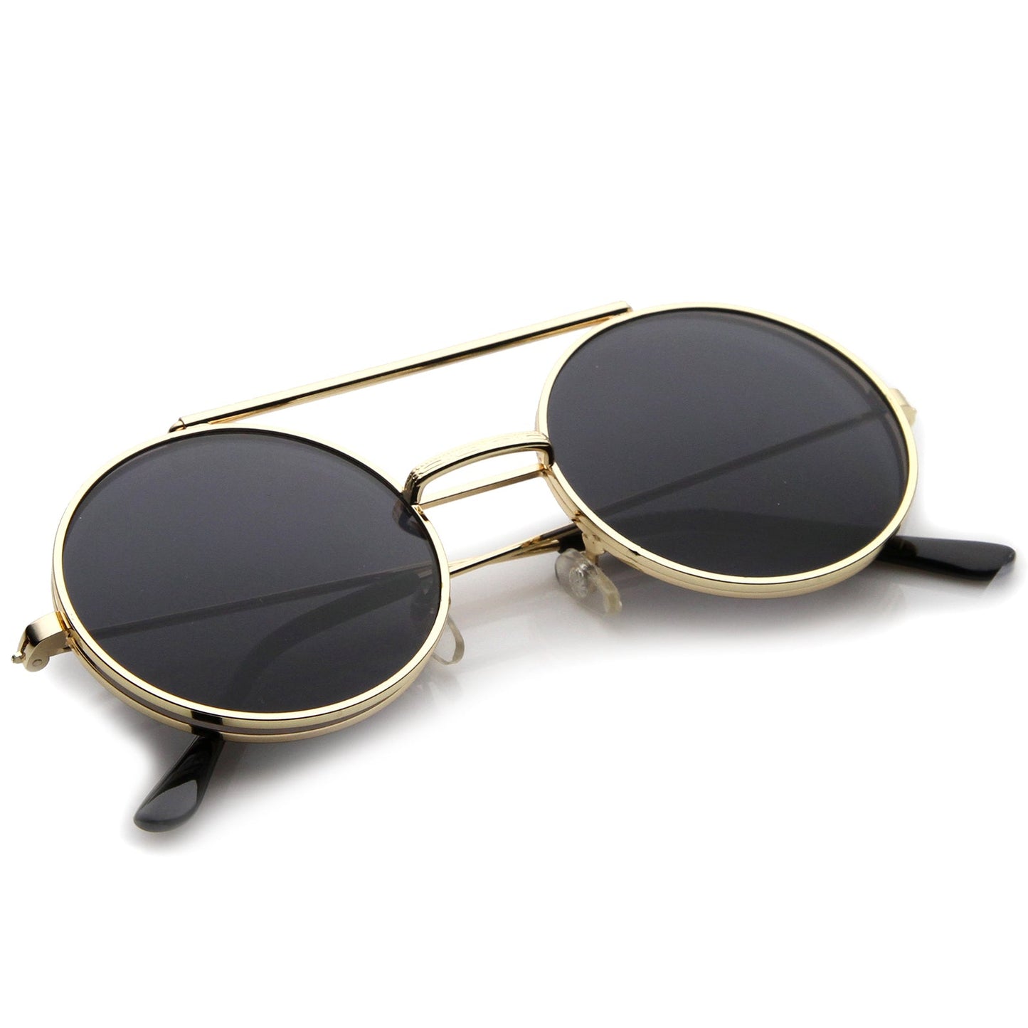 Steampunk Vintage Retro Round Circle Flip Up Sunglasses 8795