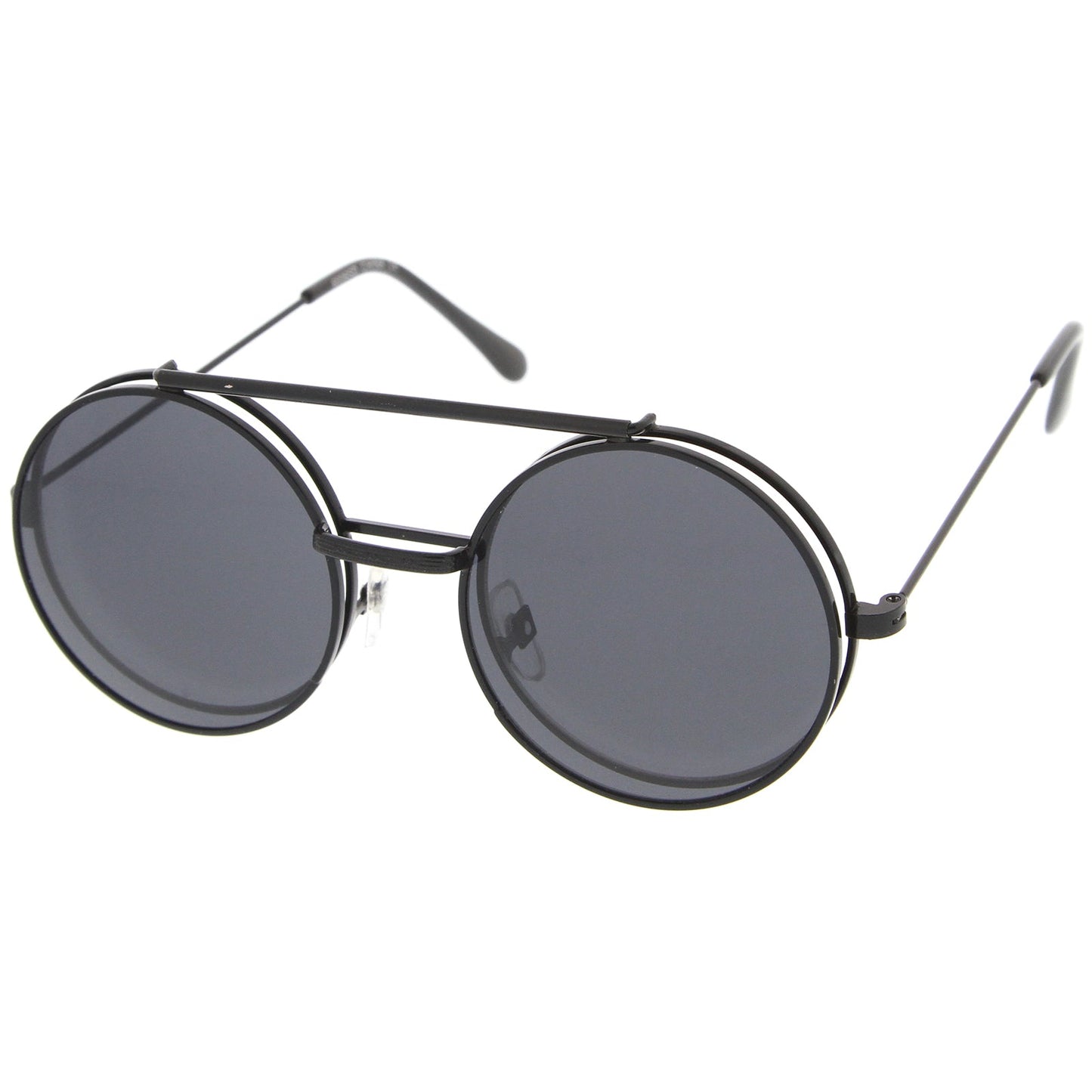 Steampunk Vintage Retro Round Circle Flip Up Sunglasses 8795