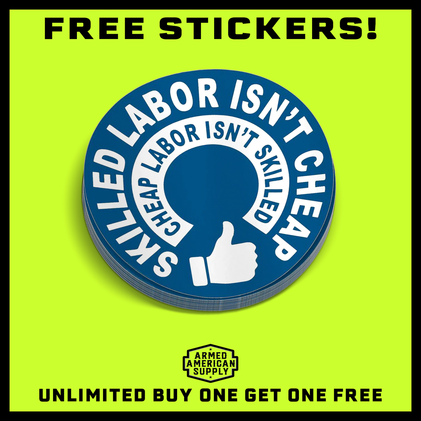 Skilled Labor Hard Hat Decal