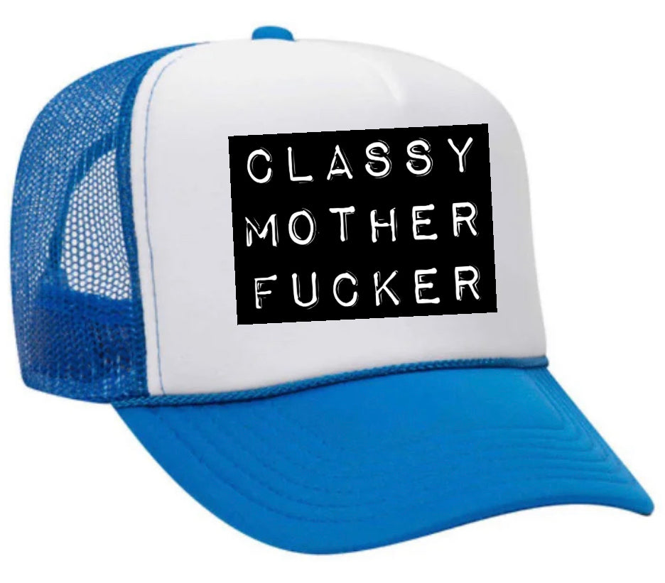 Classy Mother Fucker Block Trucker Hat