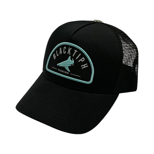 BlacktipH Snapback Hat with New Patch in Black and Teal