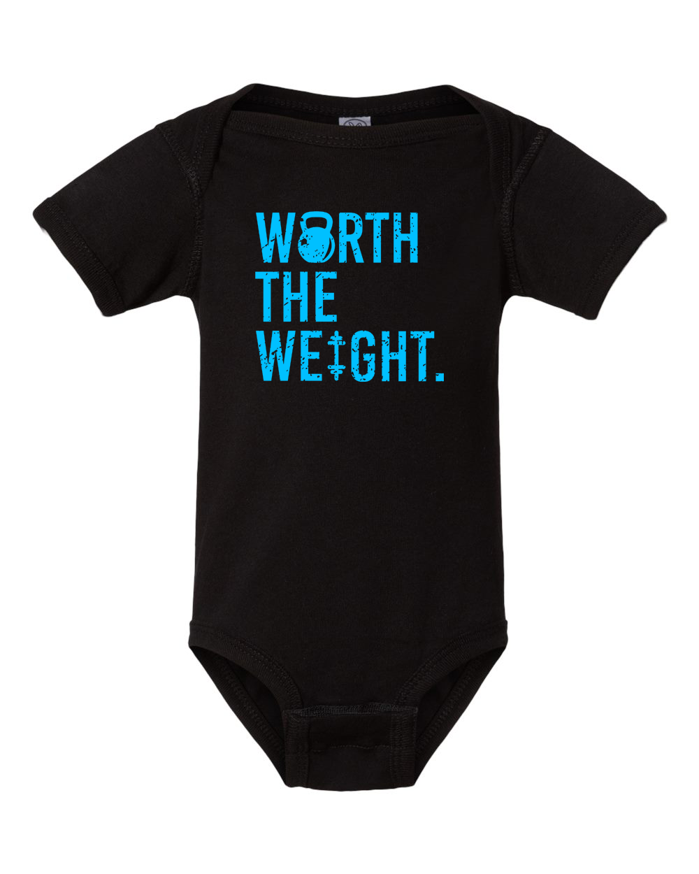 Worth The Weight Onesie (With Blue Text)