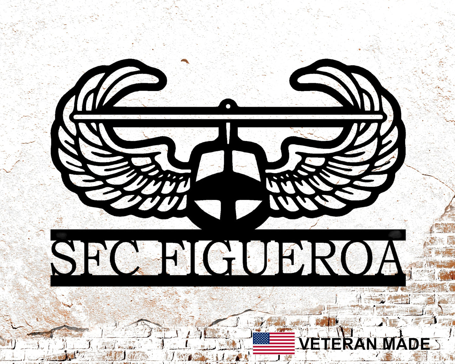 Air Assault Wings Personalized Metal Sign with Rank and Name