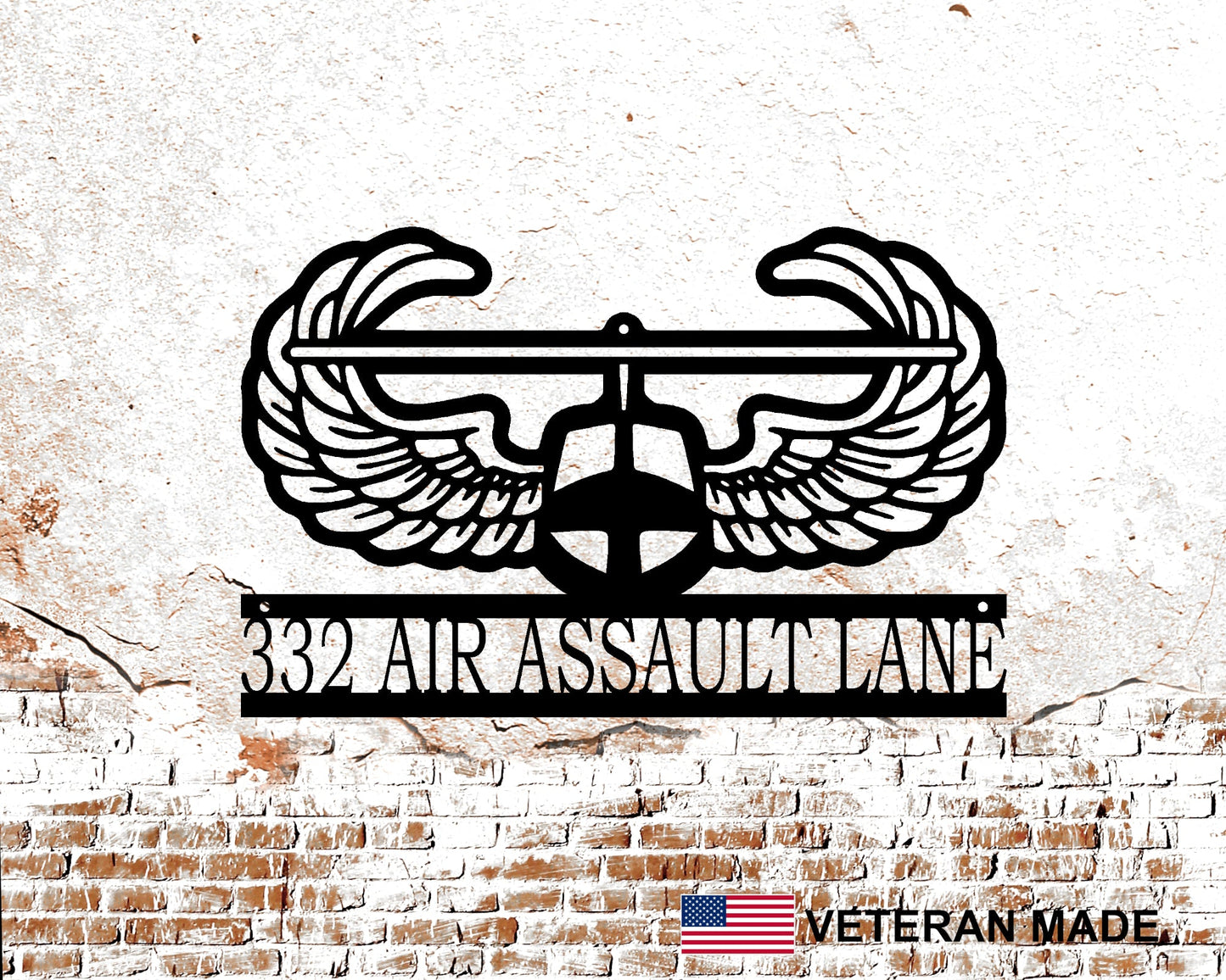 Air Assault Wings Personalized Metal Sign with Rank and Name