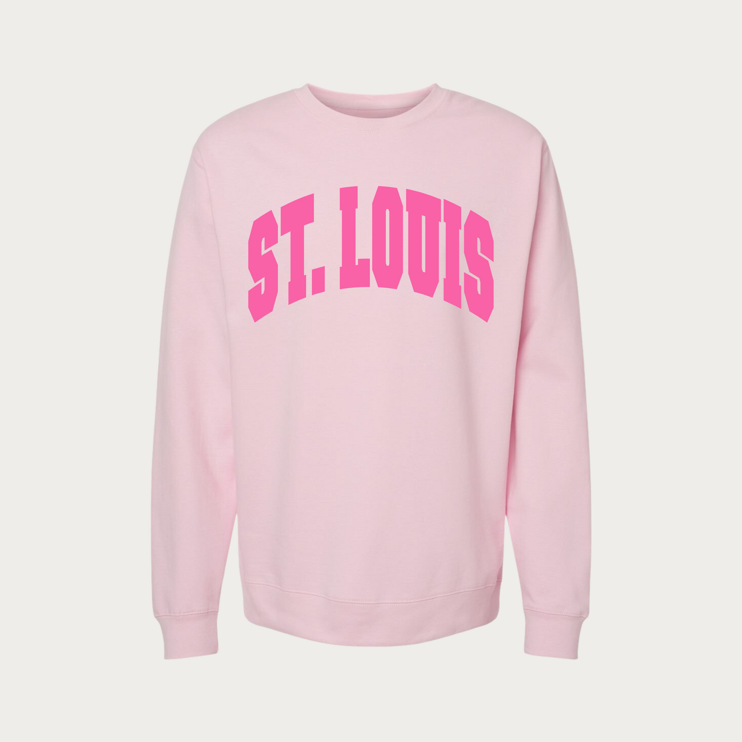 Pink Puff St. Louis Collegiate Crewneck