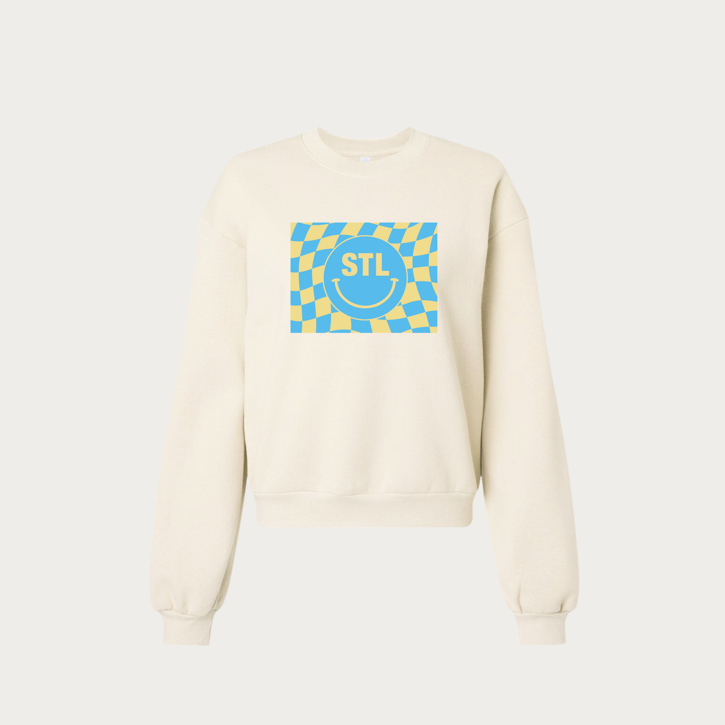 Checkered Smiley Women's Crewneck