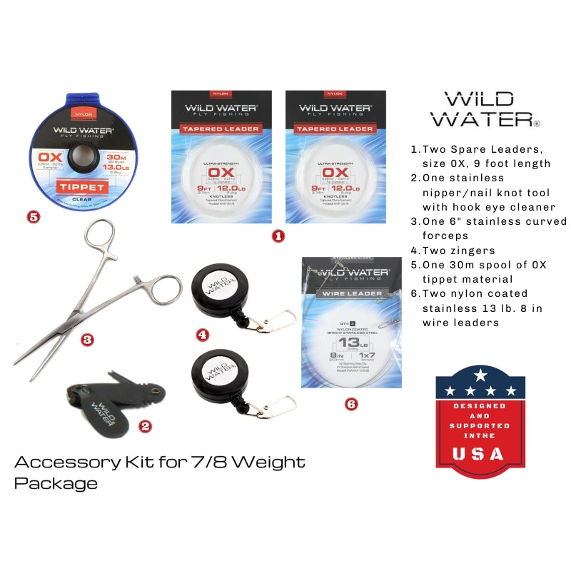 Standard Fly Fishing Kit, 7/8wt Rod | 9ft | 4piece | Wild Water Fly Fishing