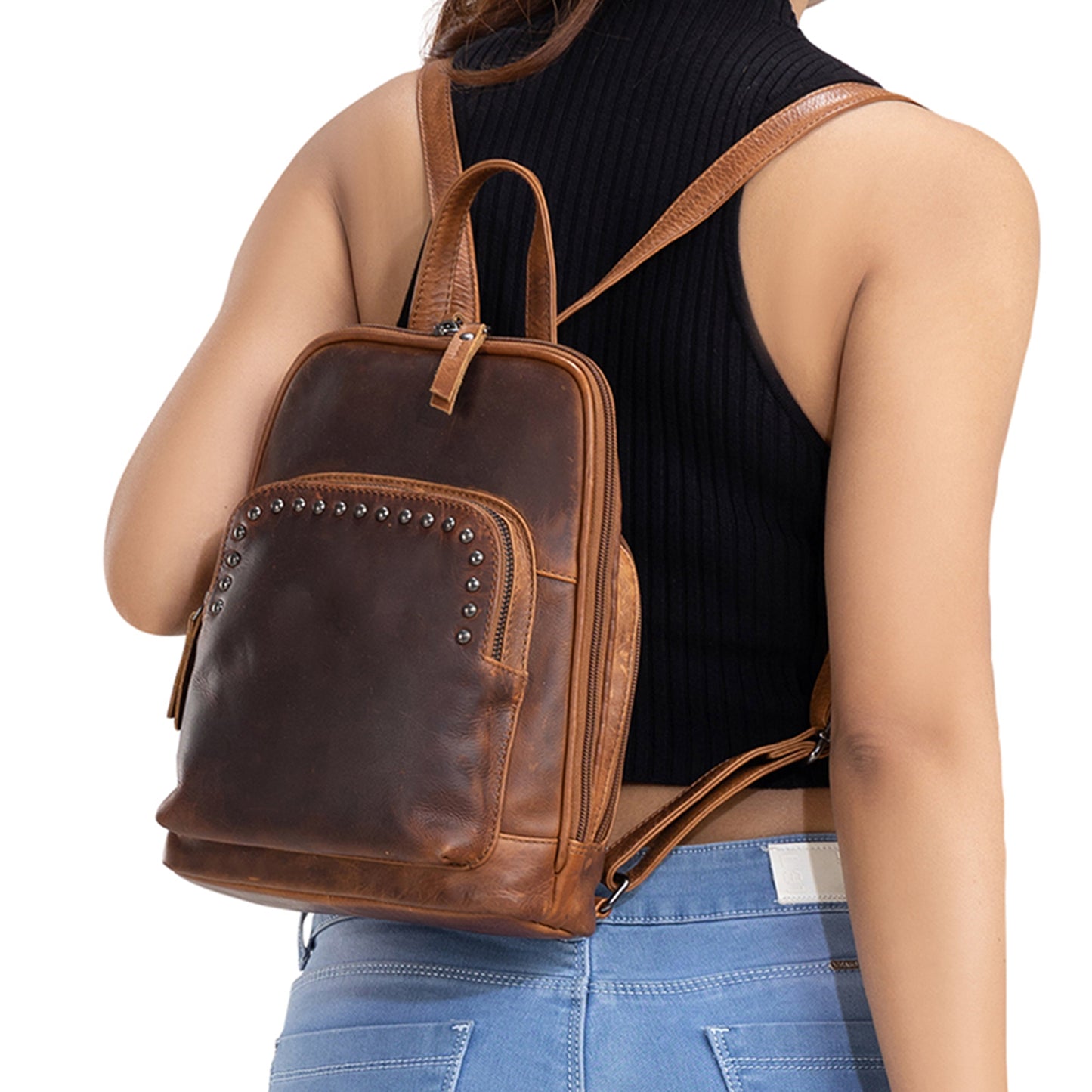 Concealed Carry Abby Leather Backpack by Lady Conceal