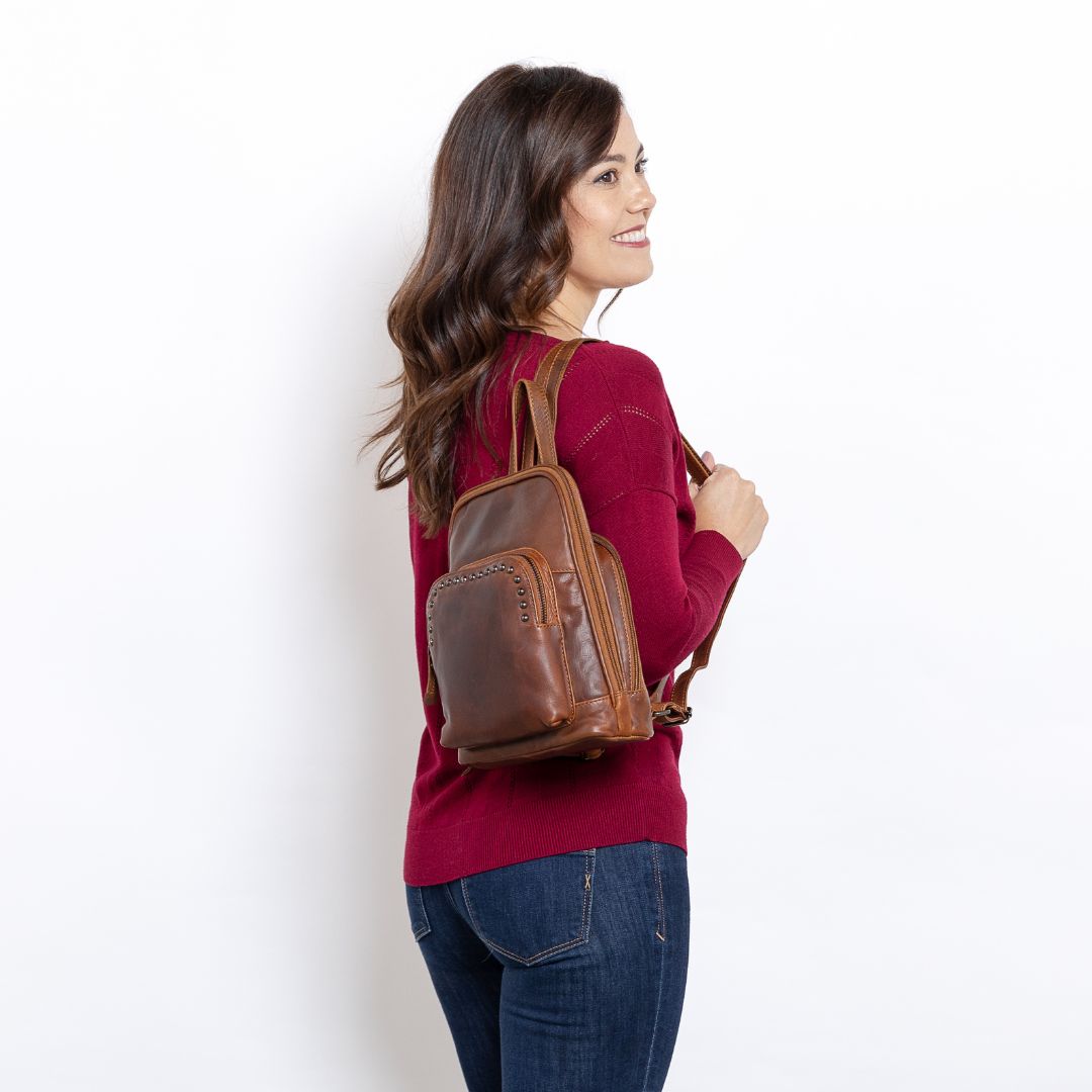 Concealed Carry Abby Leather Backpack by Lady Conceal