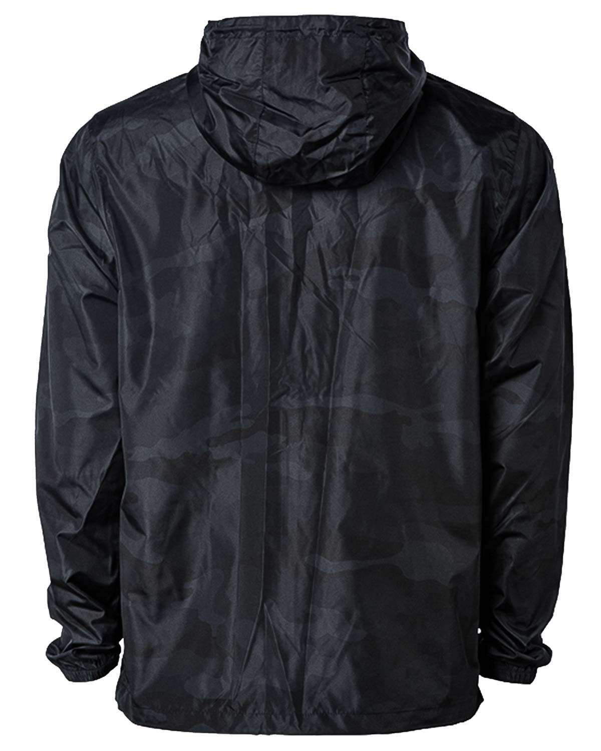 Lightweight Anorak Windbreaker Pullover - Black Camo